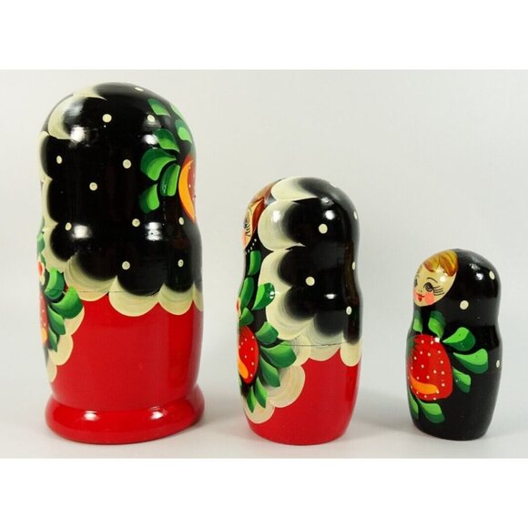 Vintage Russian Nesting Dolls Family Dad Mom Child - Picture 5 of 9